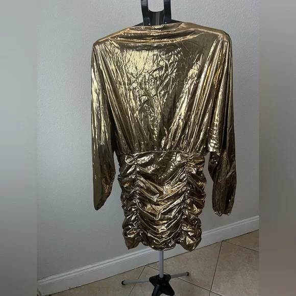 Fashion Nova Gold Textured Mini Dress - Picture 4 of 5